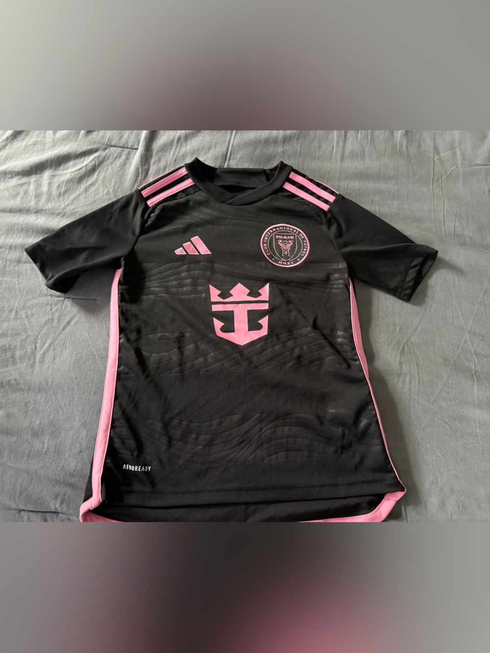 Adidas Black & Pink Soccer Jersey with Club Crest